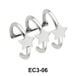 Ear Cuff Cute Triple Star EC3-06